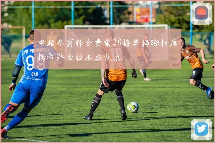 中超冬窗转会费前20榜单揭晓拉唐杨希拜合拉木成焦点